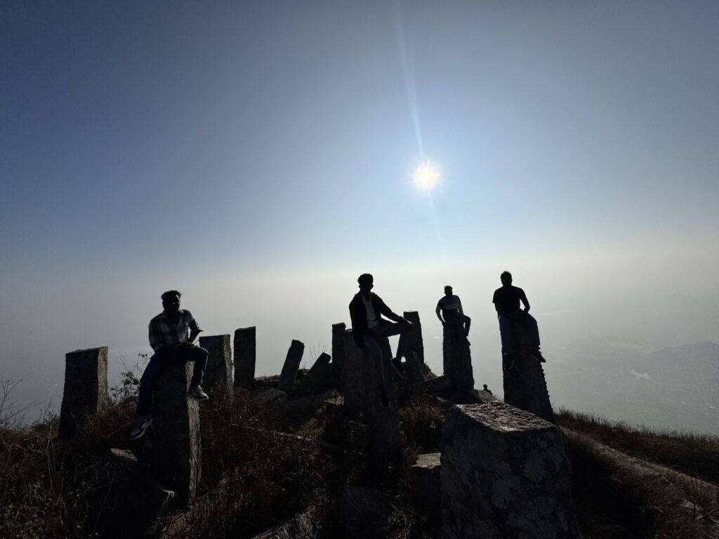 Skandagiri Trek sunrise view above clouds near Bangalore