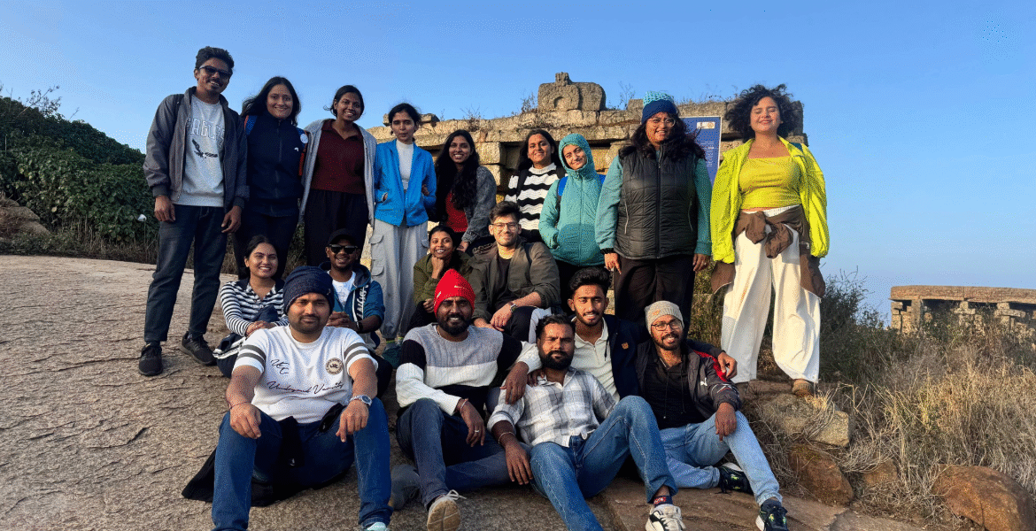 Skandagiri Trek sunrise view with clouds near Bangalore