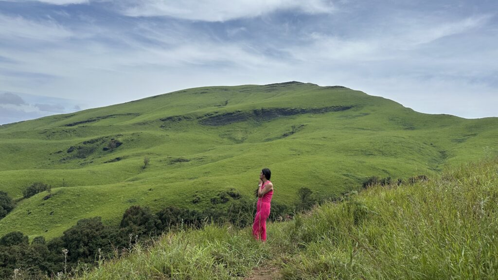 Clouds covering the grasslands on the Netravati Trek